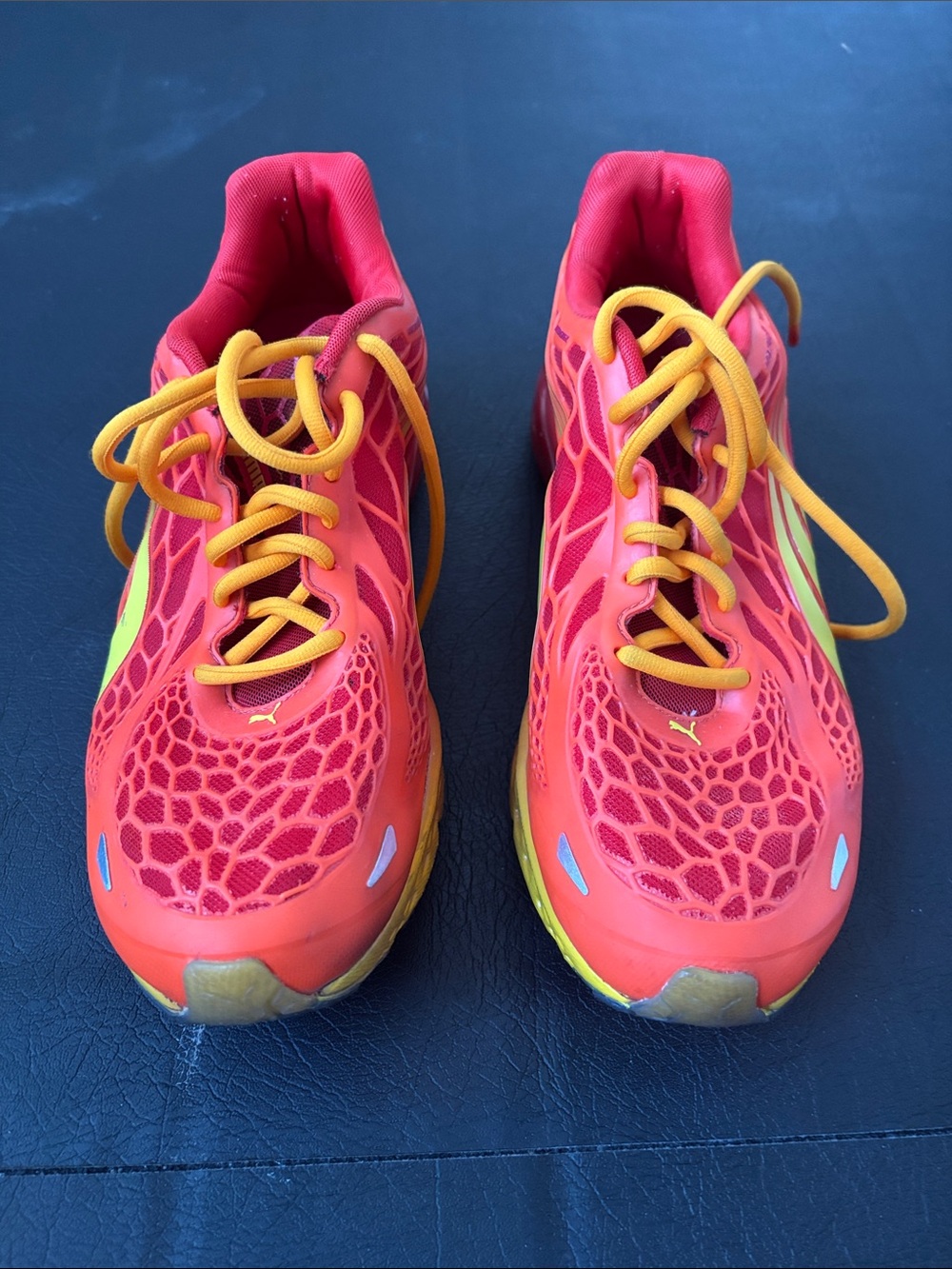 Puma Neon Coral and Yellow Running Shoes